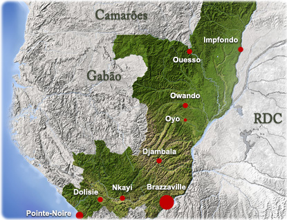 Mapa fisico Congo