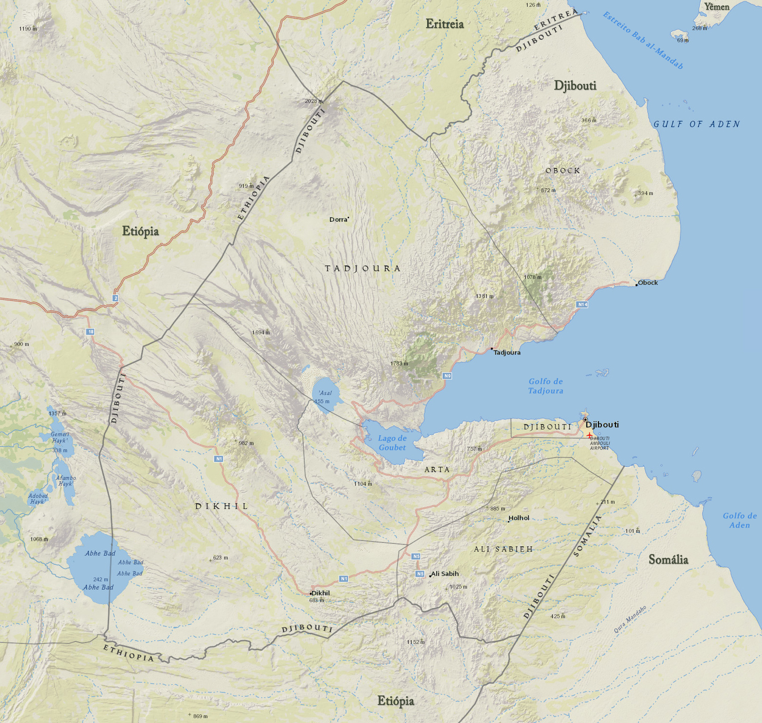 Mapa Djibouti