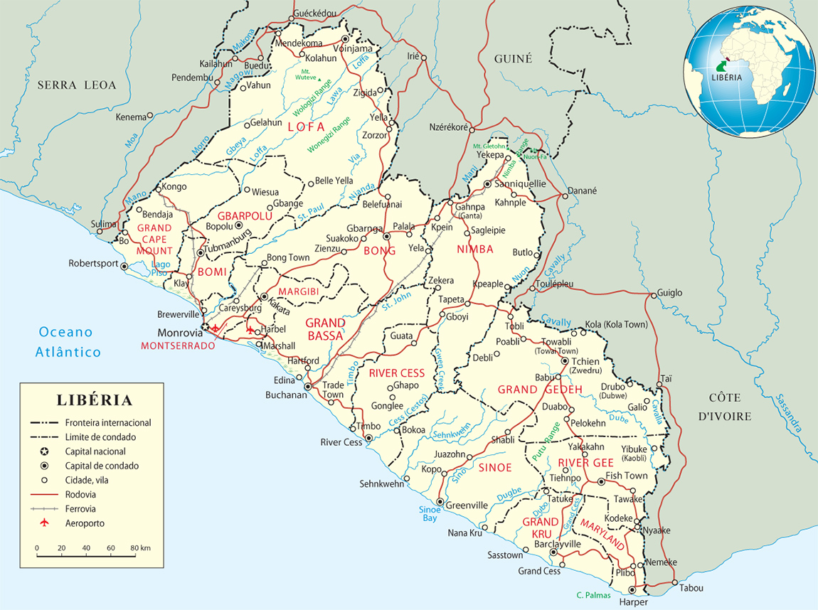 Mapa Liberia