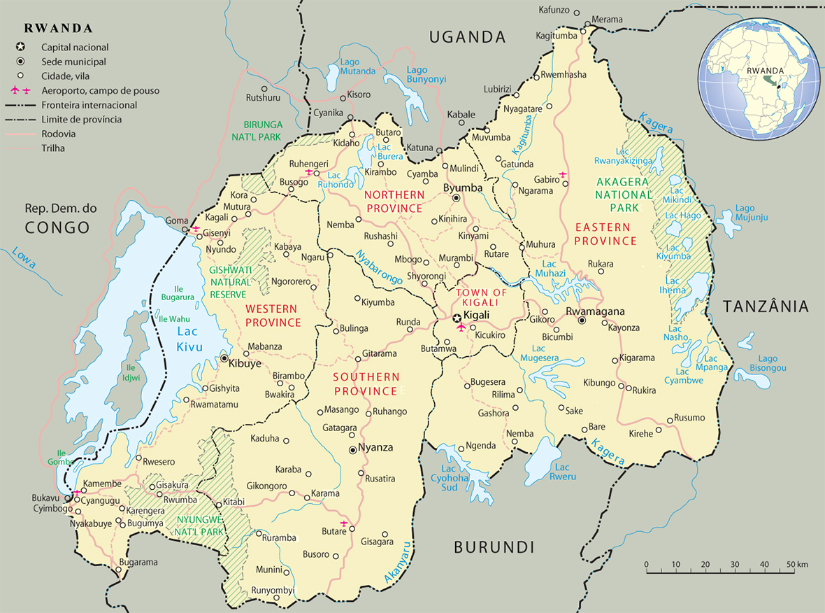 Mapa Ruanda