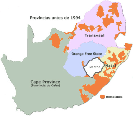 Províncias da África do Sul, Western Cape, Gauteng, KwaZulu-Natal, Limpopo