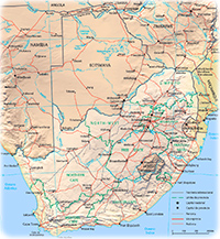 Mapa Africa do Sul