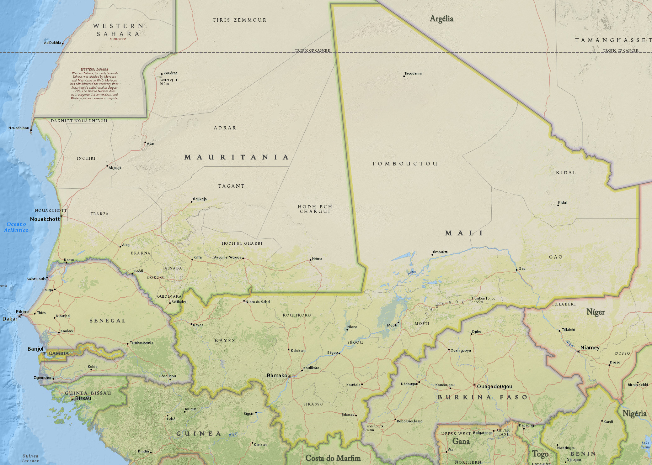 Mapa Mali