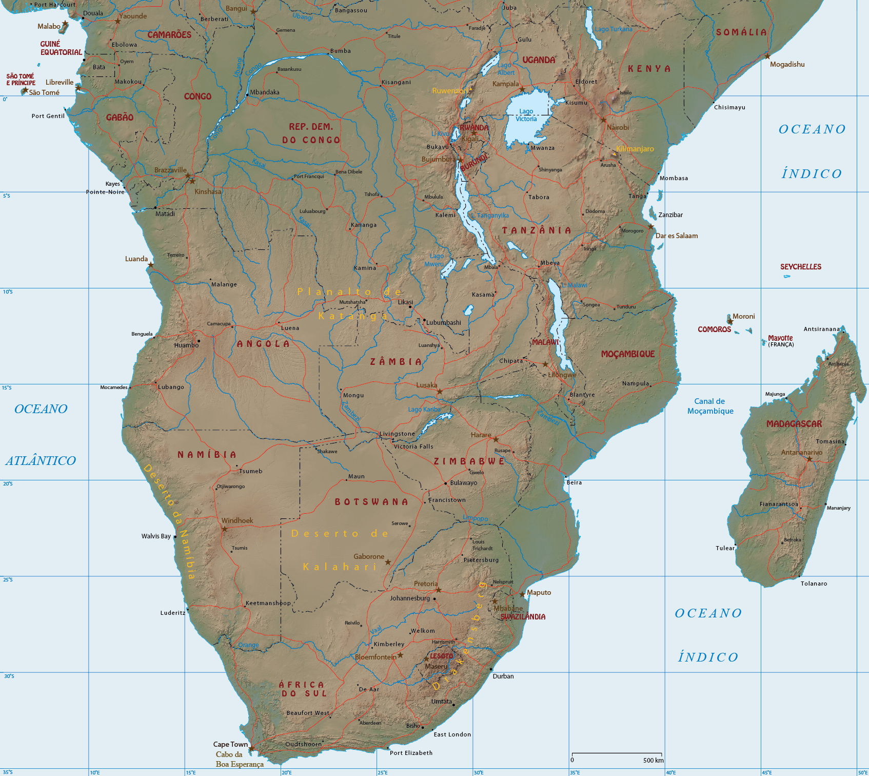 Africa mapa fisico