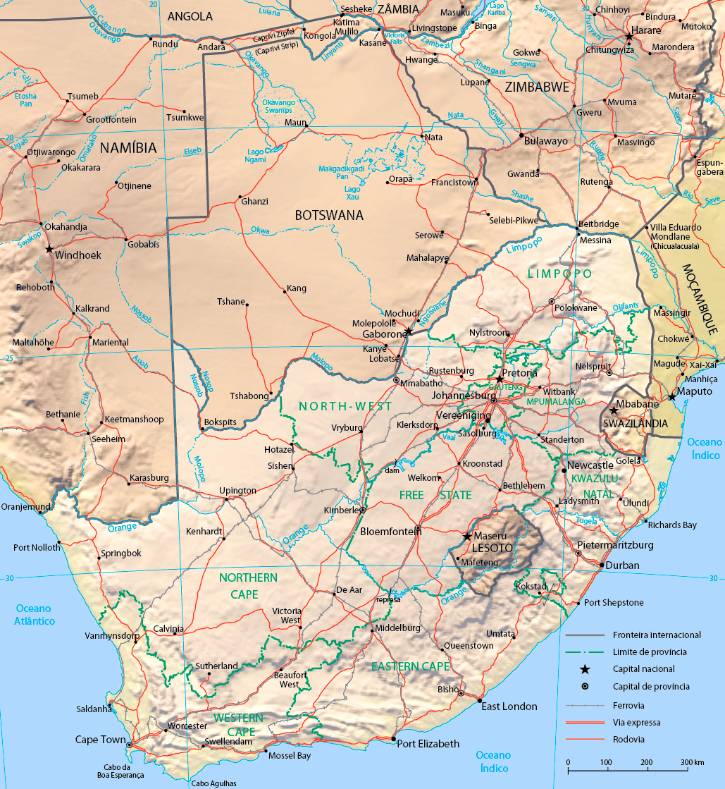 Mapa Africa do Sul