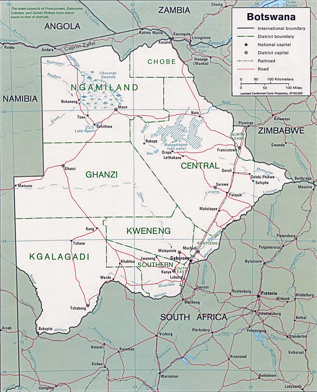 Mapa Botsuana