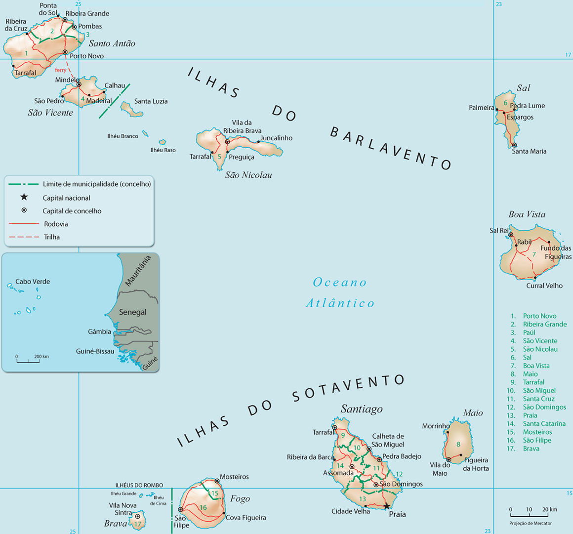 Resultado de imagem para mapa das ilhas cabo verde