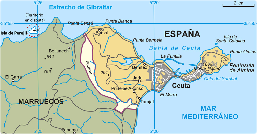 Mapa Ceuta