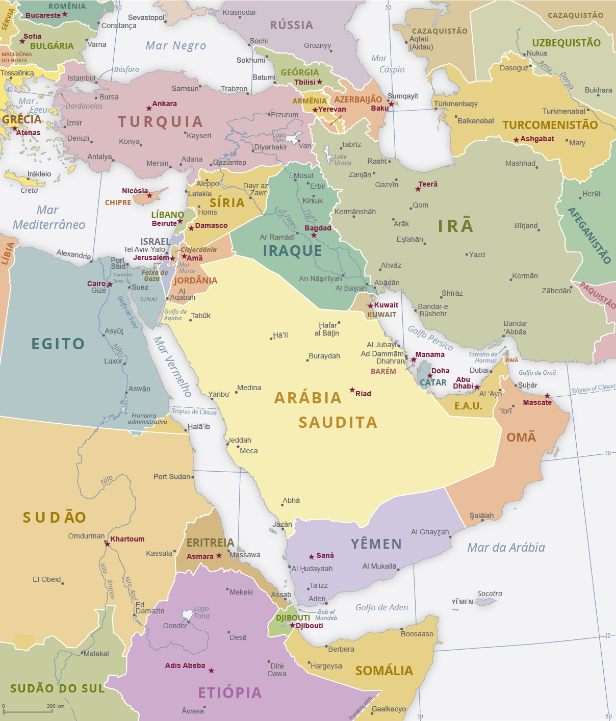Oriente Médio mapa