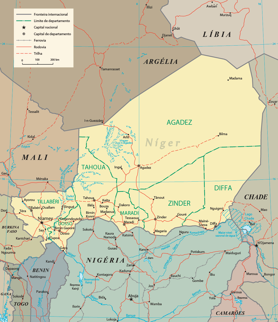 Niger mapa politico