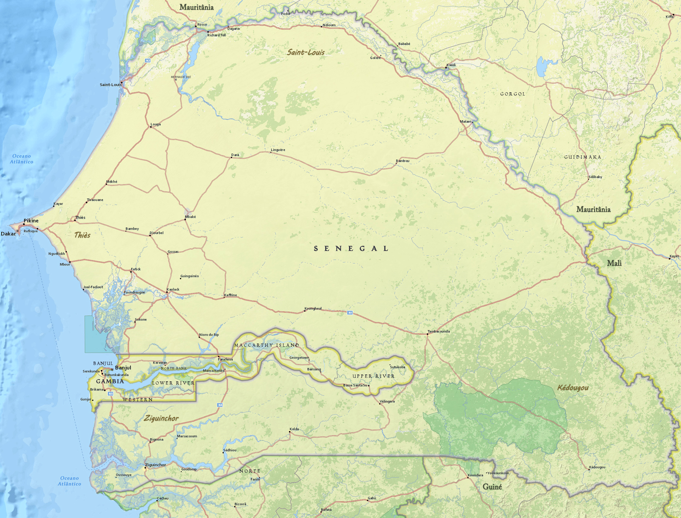 Senegal mapa