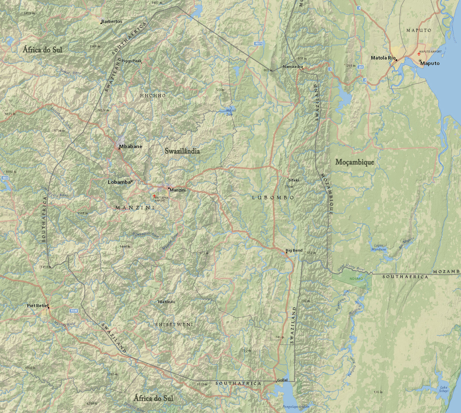 Mapa Suazilandia