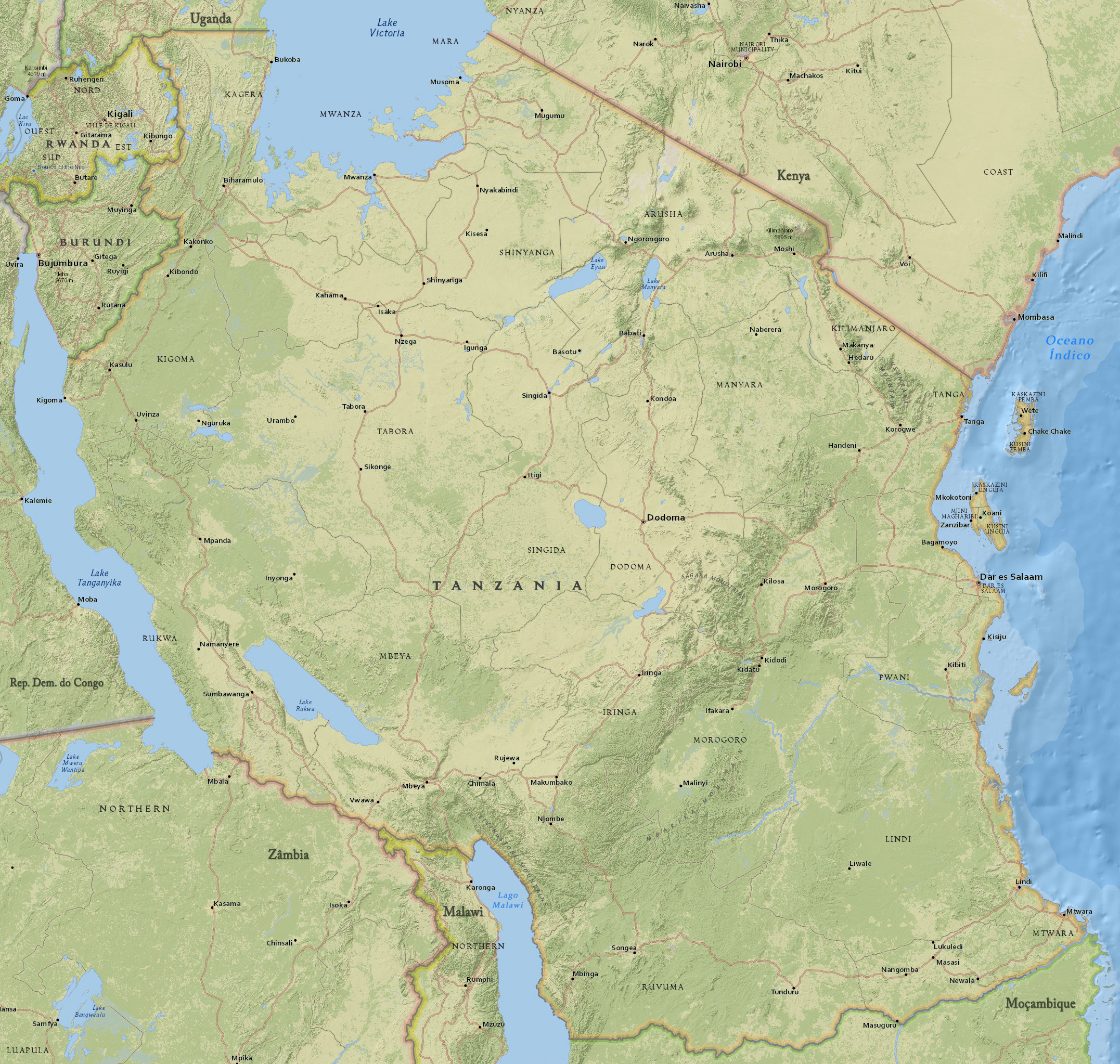 Mapa Tanzania